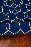 3' X 5' Navy Blue Hand Hooked Area Rug - Homeroots - Flyclothing LLC
