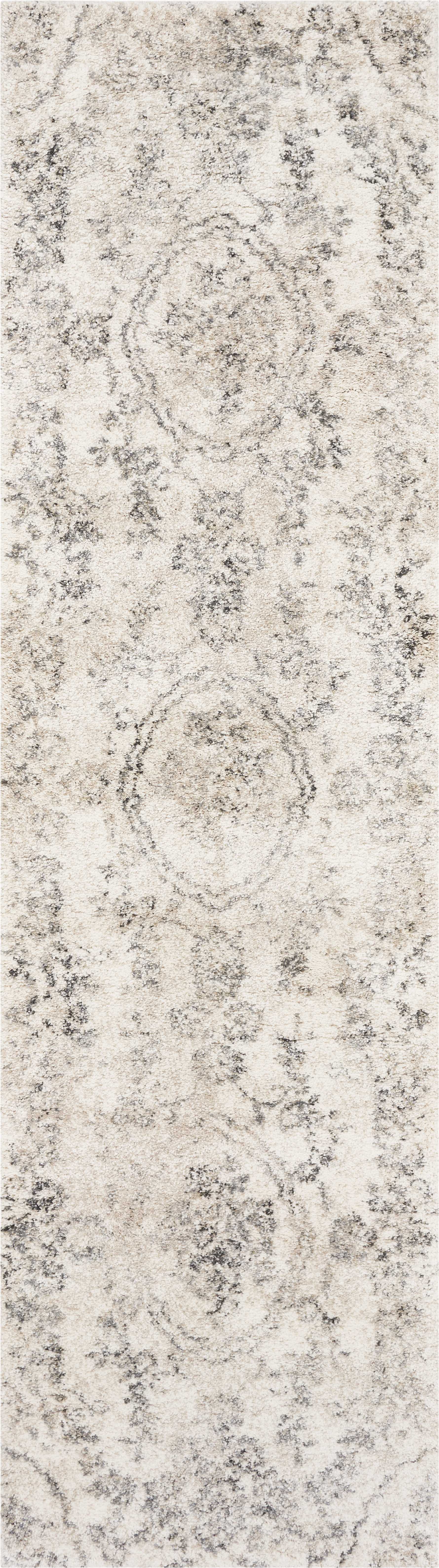 7' Runner Gray Floral Distressed Runner Rug - Homeroots - Flyclothing LLC