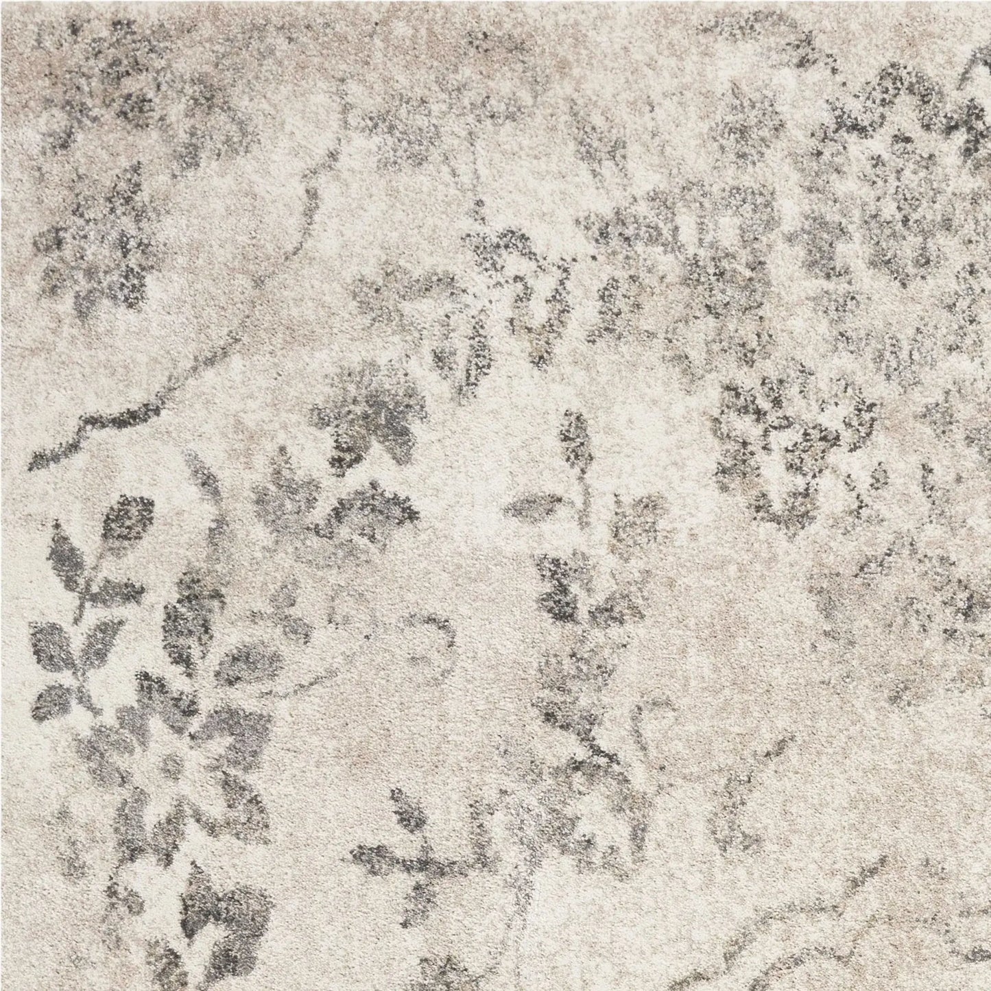 7' Runner Gray Floral Distressed Runner Rug - Homeroots - Flyclothing LLC
