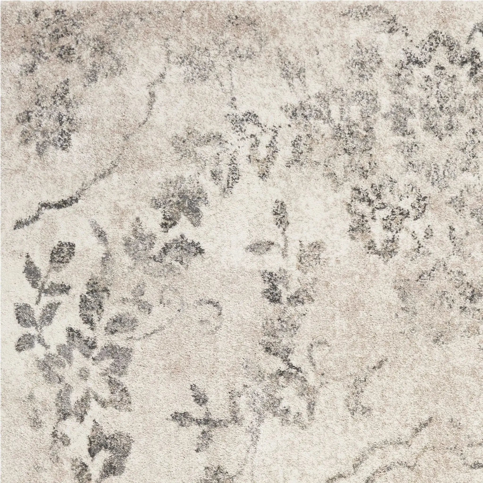 7' Runner Gray Floral Distressed Runner Rug - Homeroots - Flyclothing LLC
