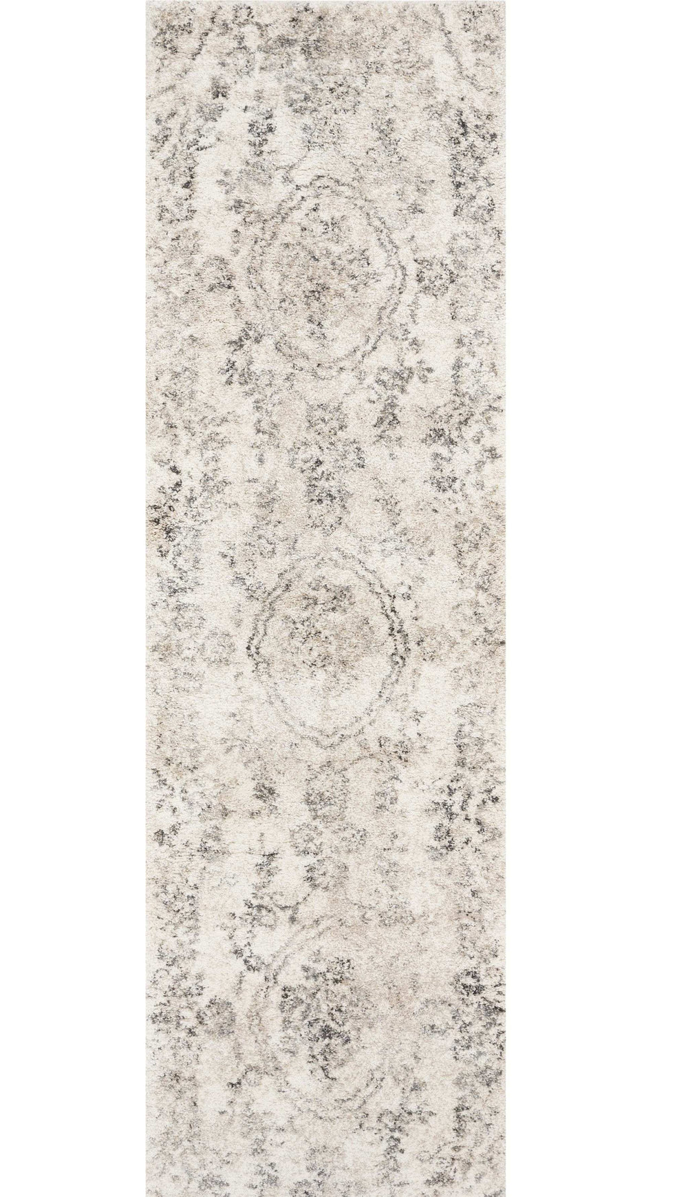 7' Runner Gray Floral Distressed Runner Rug - Homeroots - Flyclothing LLC
