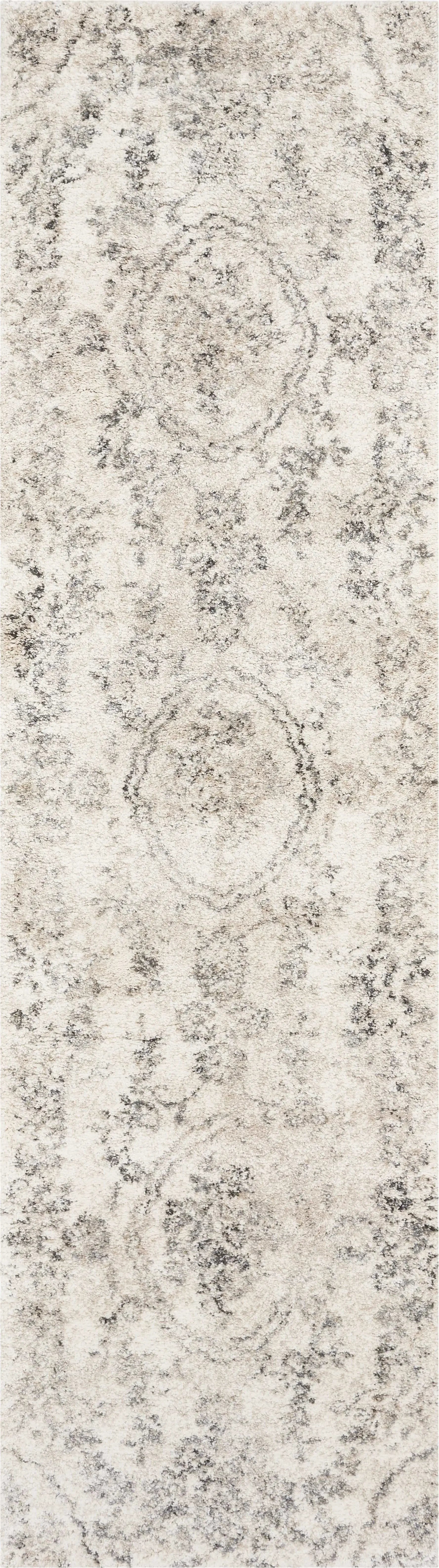 7' Runner Gray Floral Distressed Runner Rug - Homeroots - Flyclothing LLC