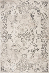 3' X 5' Gray Floral Vines Distressed Area Rug - Homeroots - Flyclothing LLC