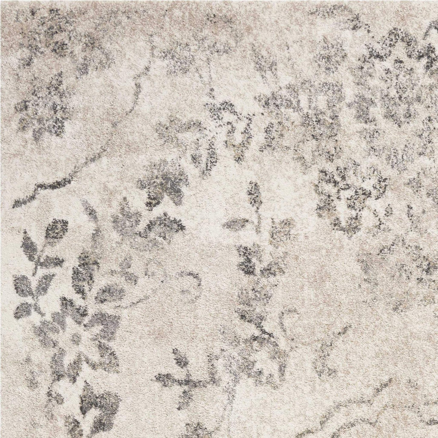 3' X 5' Gray Floral Vines Distressed Area Rug - Homeroots - Flyclothing LLC