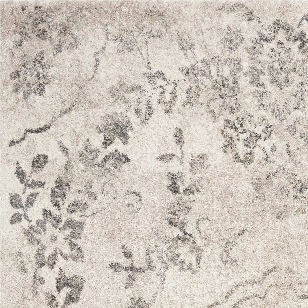 3' X 5' Gray Floral Vines Distressed Area Rug - Homeroots - Flyclothing LLC