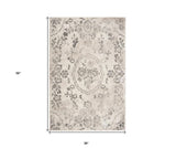 3' X 5' Gray Floral Vines Distressed Area Rug - Homeroots - Flyclothing LLC