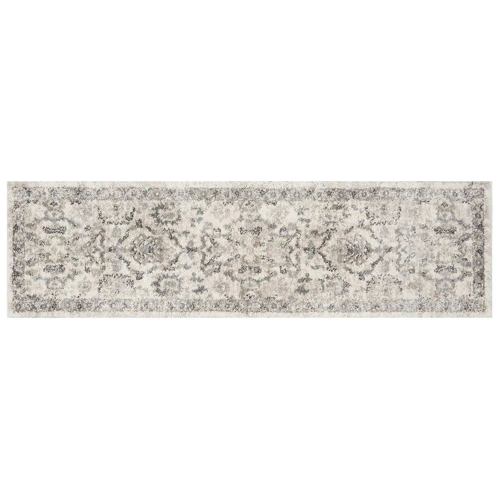 7' Runner Ivory Floral Distressed Runner Rug - Homeroots - Flyclothing LLC
