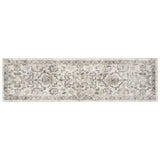 7' Runner Ivory Floral Distressed Runner Rug - Homeroots