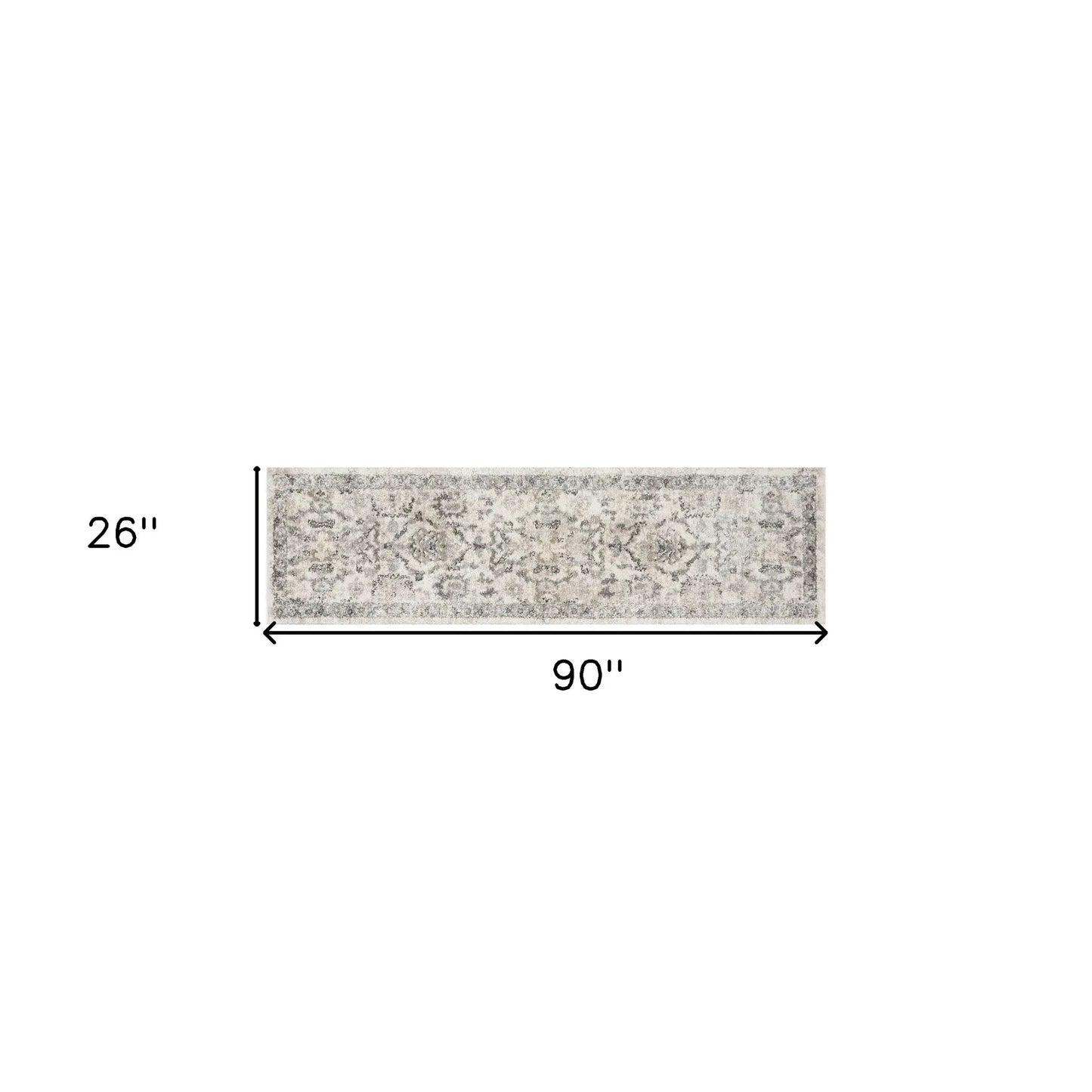 7' Runner Ivory Floral Distressed Runner Rug - Homeroots - Flyclothing LLC