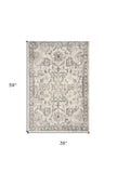 3' X 5' Ivory Floral Distressed Area Rug - Homeroots - Flyclothing LLC