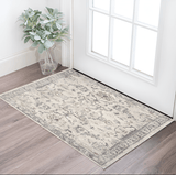 3' X 5' Ivory Floral Distressed Area Rug - Homeroots
