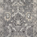 7' Gray Floral Worn Faded Runner Rug - Homeroots - Flyclothing LLC