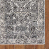 7' Gray Floral Worn Faded Runner Rug - Homeroots - Flyclothing LLC