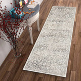 8' Runner Ivory Floral Runner Rug - Homeroots
