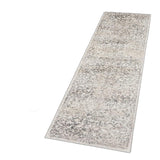 8' Runner Ivory Floral Runner Rug - Homeroots