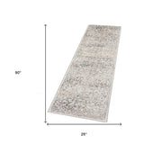 8' Runner Ivory Floral Runner Rug - Homeroots