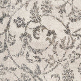3' X 5' Ivory Floral Vines Worn Faded Area Rug - Homeroots - Flyclothing LLC