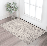 3' X 5' Ivory Floral Vines Worn Faded Area Rug - Homeroots - Flyclothing LLC