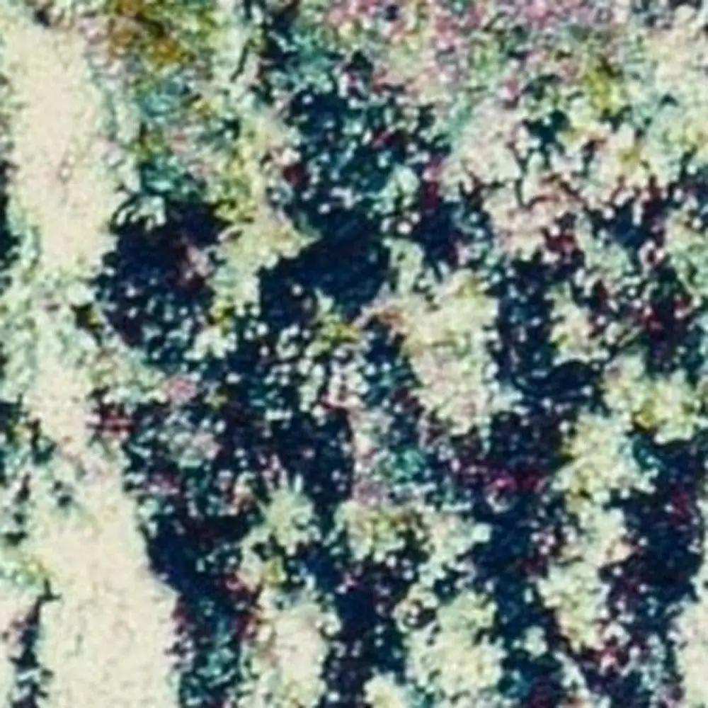 7' Ivory Machine Woven Abstract Splatter Indoor Runner Rug - Homeroots - Flyclothing LLC