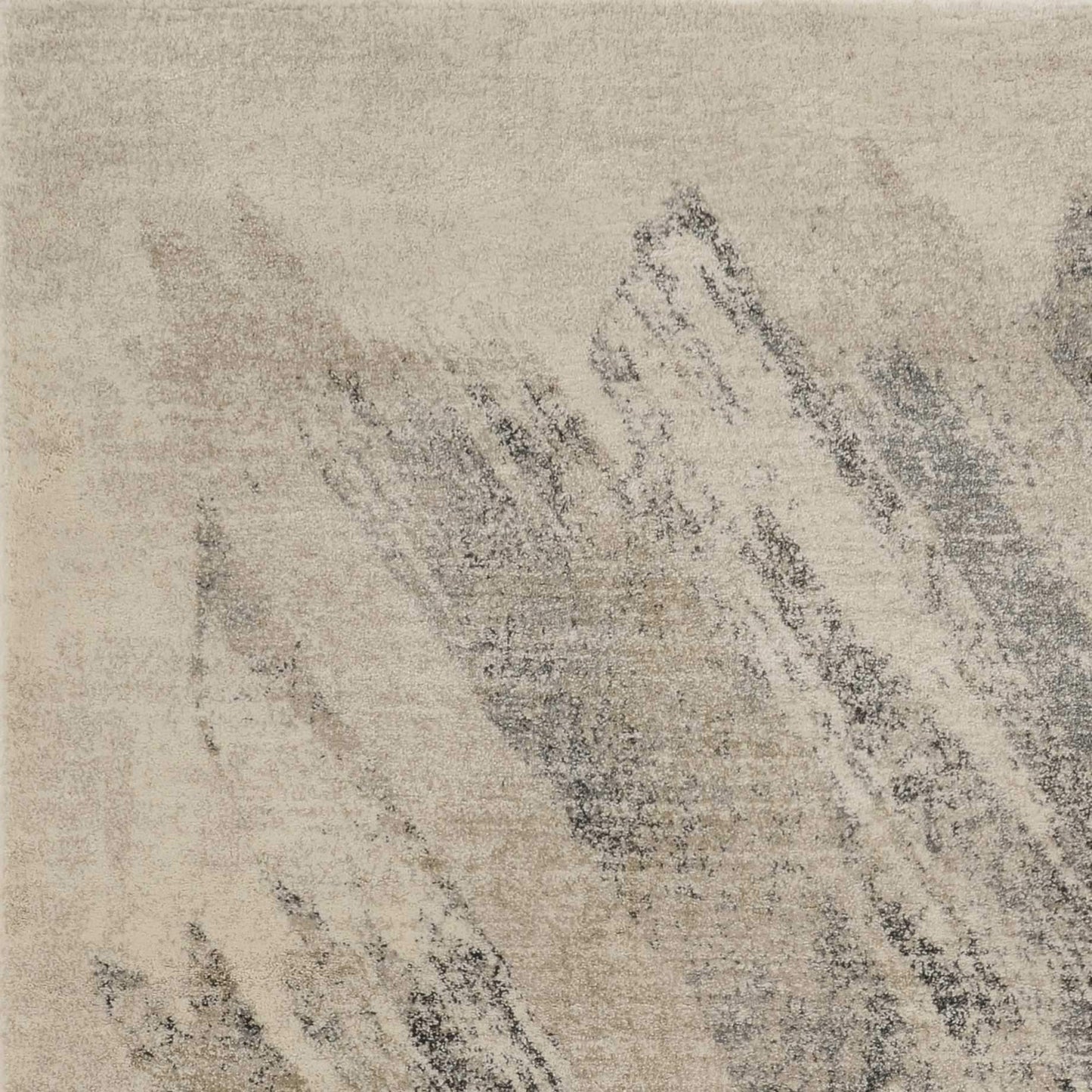 7' Gray and Ivory Abstract Runner Rug - Homeroots - Flyclothing LLC