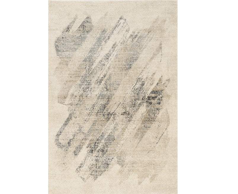 7' Gray and Ivory Abstract Runner Rug - Homeroots - Flyclothing LLC