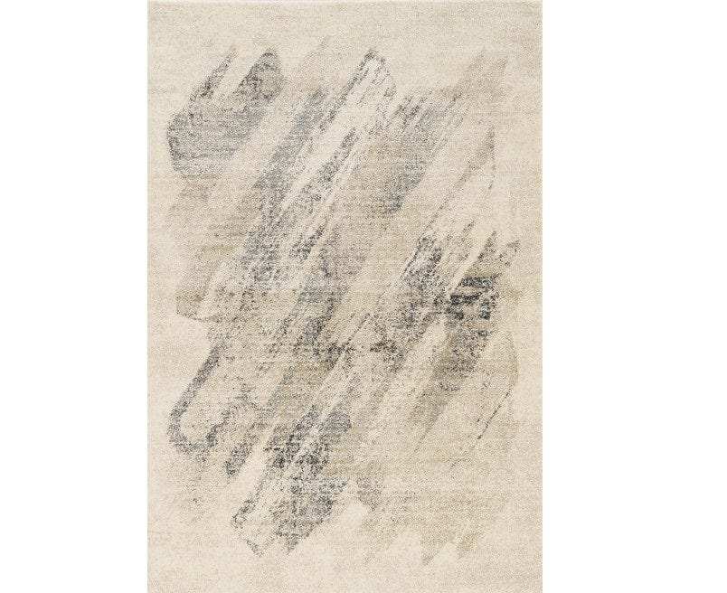 7' Gray and Ivory Abstract Runner Rug - Homeroots - Flyclothing LLC