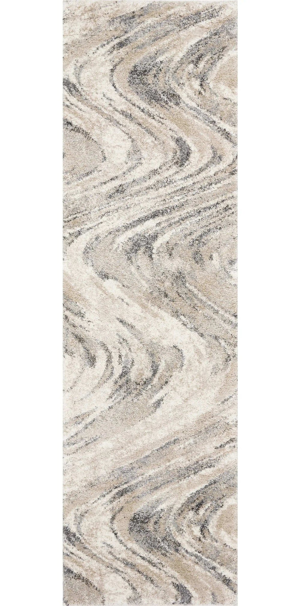 7' Natural Abstract Runner Rug - Homeroots - Flyclothing LLC