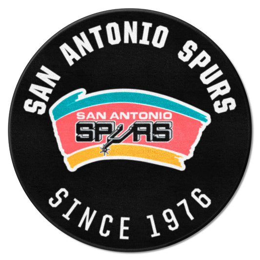 NBA Retro San Antonio Spurs Roundel Rug - 27in. Diameter - San Antonio Spurs