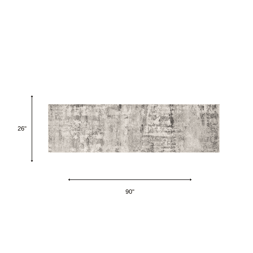 7' Natural Abstract Runner Rug - Homeroots - Flyclothing LLC