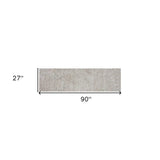 8' Ivory Heather Indoor Shag Runner Rug - Homeroots - Flyclothing LLC