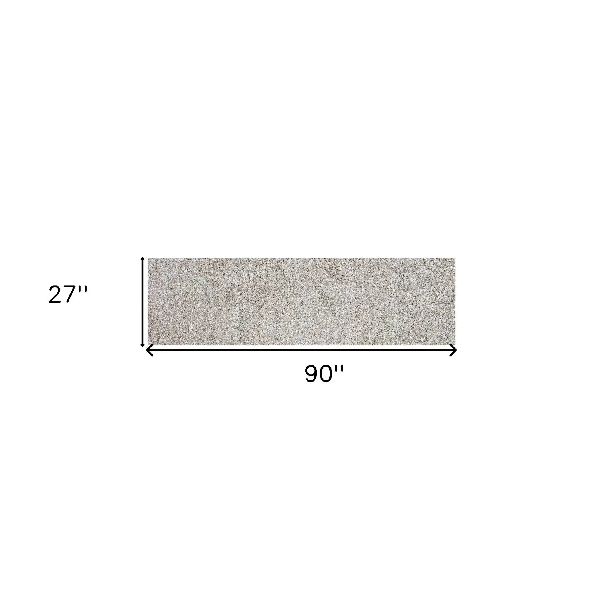8' Ivory Heather Indoor Shag Runner Rug - Homeroots - Flyclothing LLC
