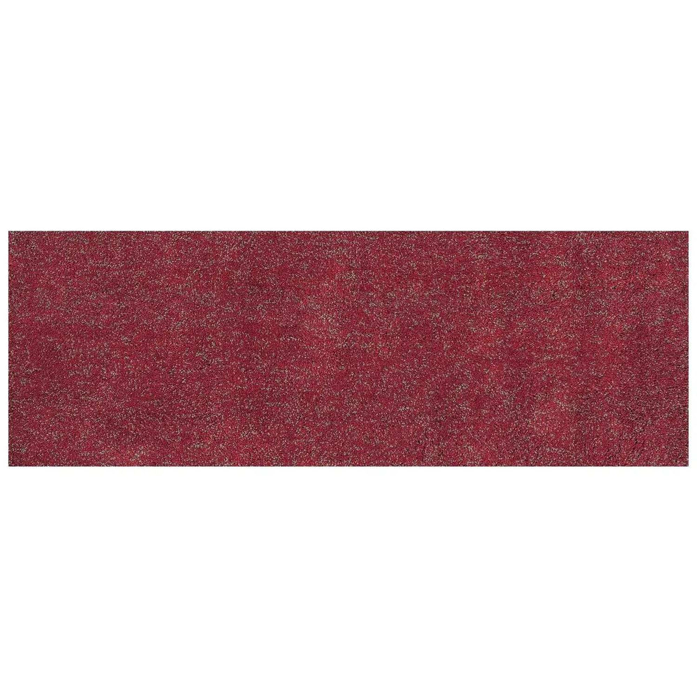 8' Red Heather Indoor Shag Runner Rug - Homeroots - Flyclothing LLC