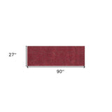 8' Red Heather Indoor Shag Runner Rug - Homeroots - Flyclothing LLC