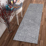 8' Grey Heather Plain Runner Rug - Homeroots - Flyclothing LLC