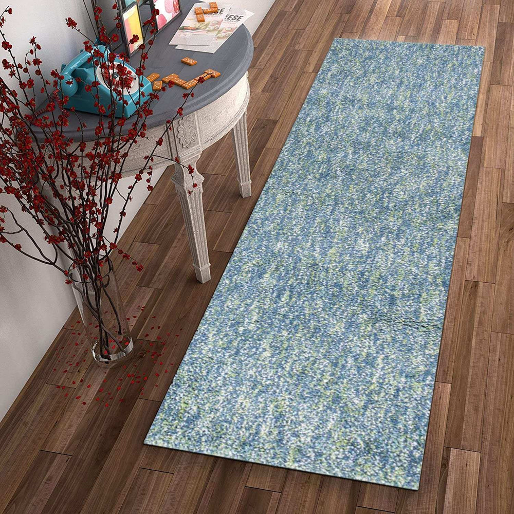 8' Seafoam Heather Indoor Shag Runner Rug - Homeroots - Flyclothing LLC