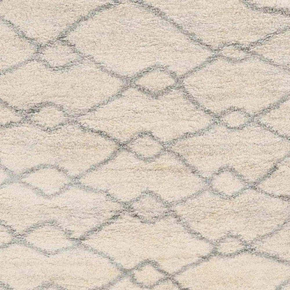 4' X 6' Ivory Grey Machine Woven Chain Link Indoor Area Rug - Homeroots - Flyclothing LLC