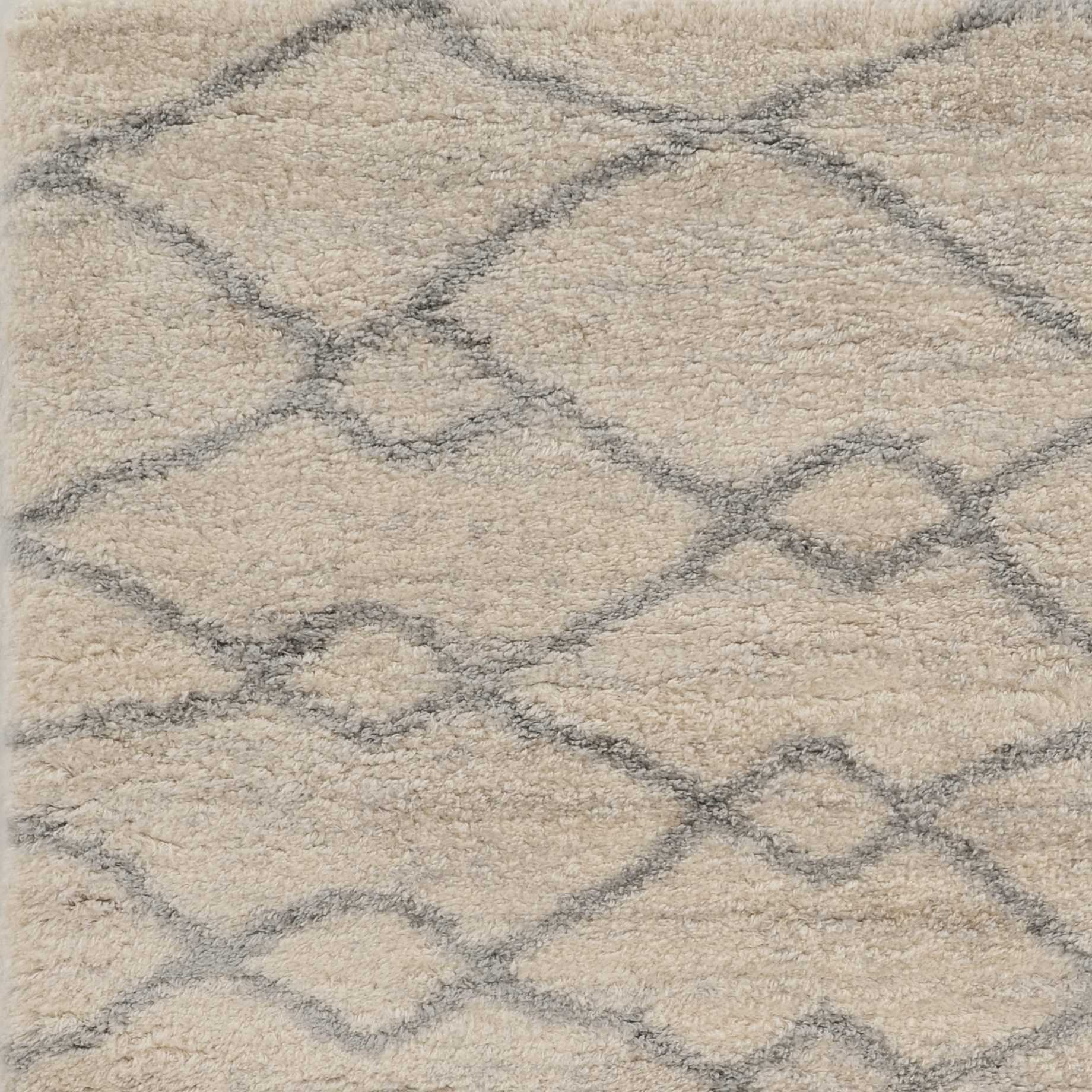 4' X 6' Ivory Grey Machine Woven Chain Link Indoor Area Rug - Homeroots - Flyclothing LLC