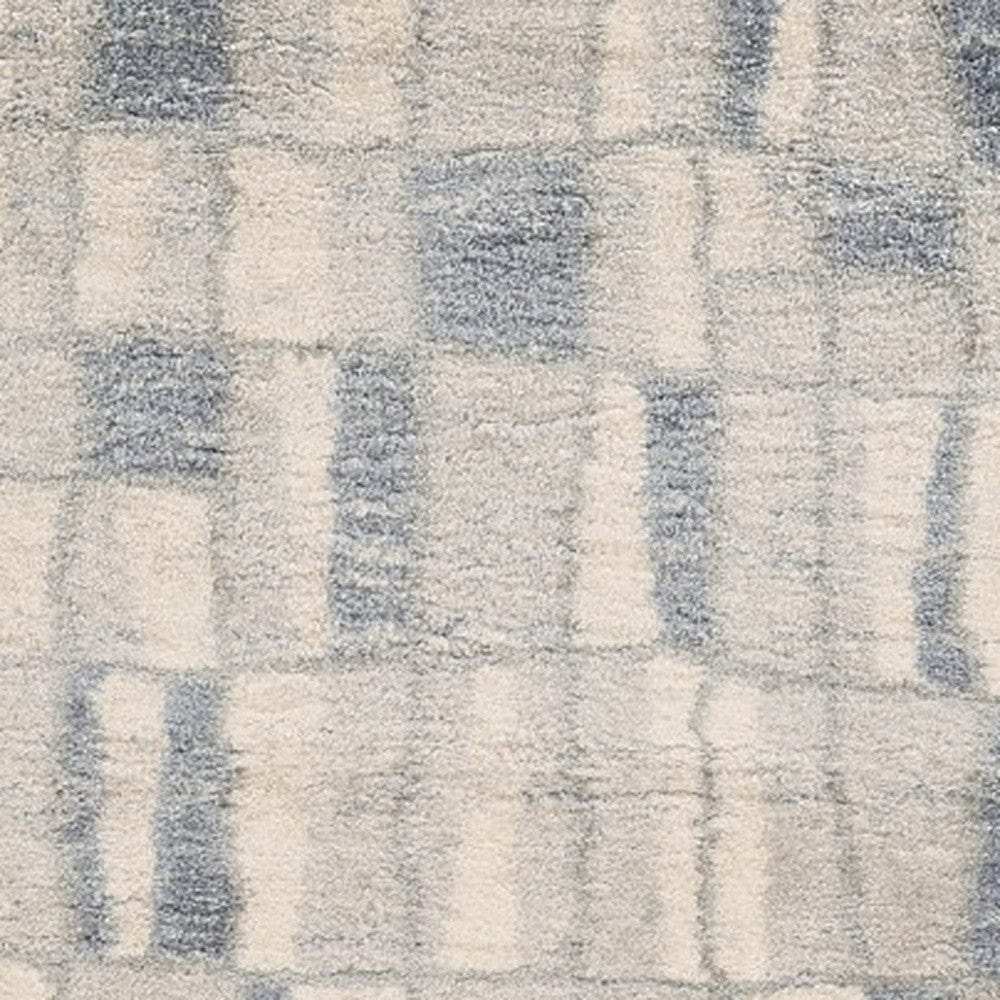 4' X 6' Ivory Blue Machine Woven Abstract Blocks Indoor Area Rug - Homeroots - Flyclothing LLC