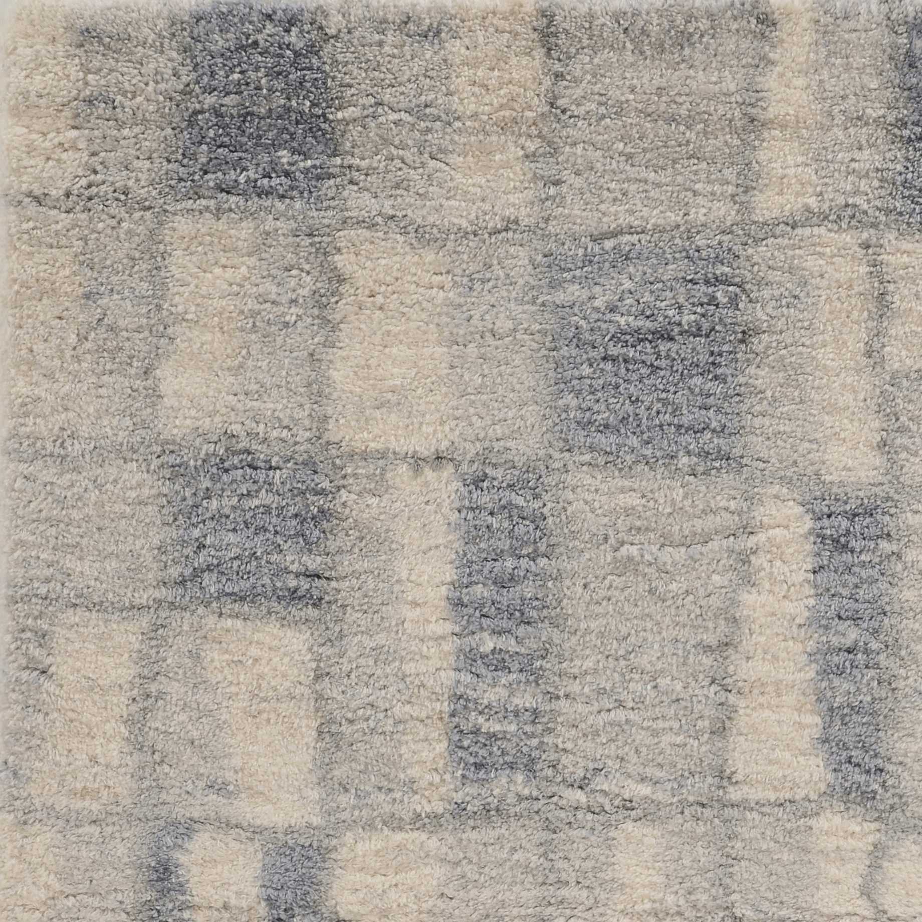 4' X 6' Ivory Blue Machine Woven Abstract Blocks Indoor Area Rug - Homeroots - Flyclothing LLC