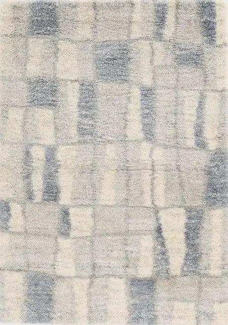 4' X 6' Ivory Blue Machine Woven Abstract Blocks Indoor Area Rug - Homeroots - Flyclothing LLC