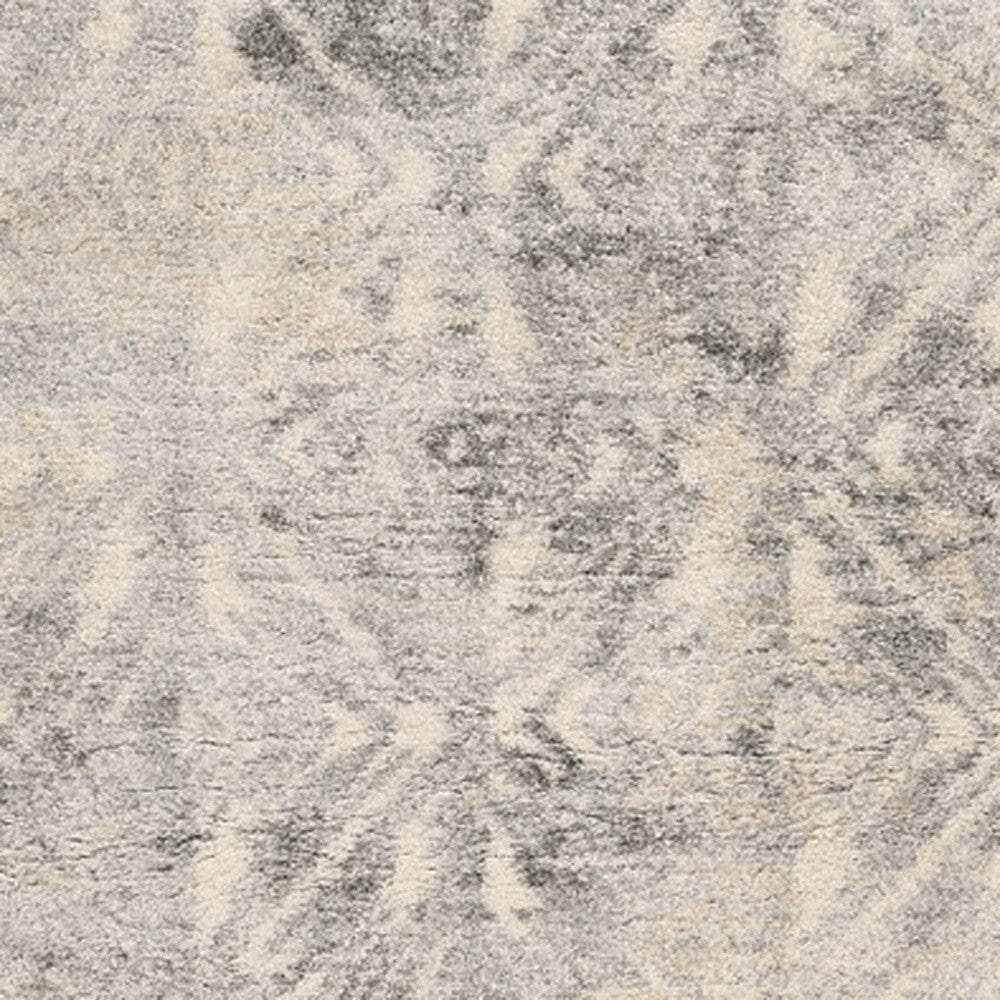 4' X 6' Gray and Ivory Damask Area Rug - Homeroots - Flyclothing LLC