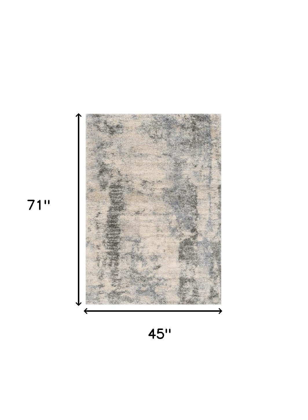 4' X 6' Ivory And Blue Area Rug - Homeroots