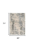 4' X 6' Ivory And Blue Area Rug - Homeroots