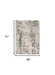 4' X 6' Ivory And Blue Area Rug - Homeroots