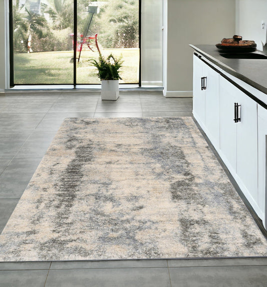 4' X 6' Ivory And Blue Area Rug - Homeroots