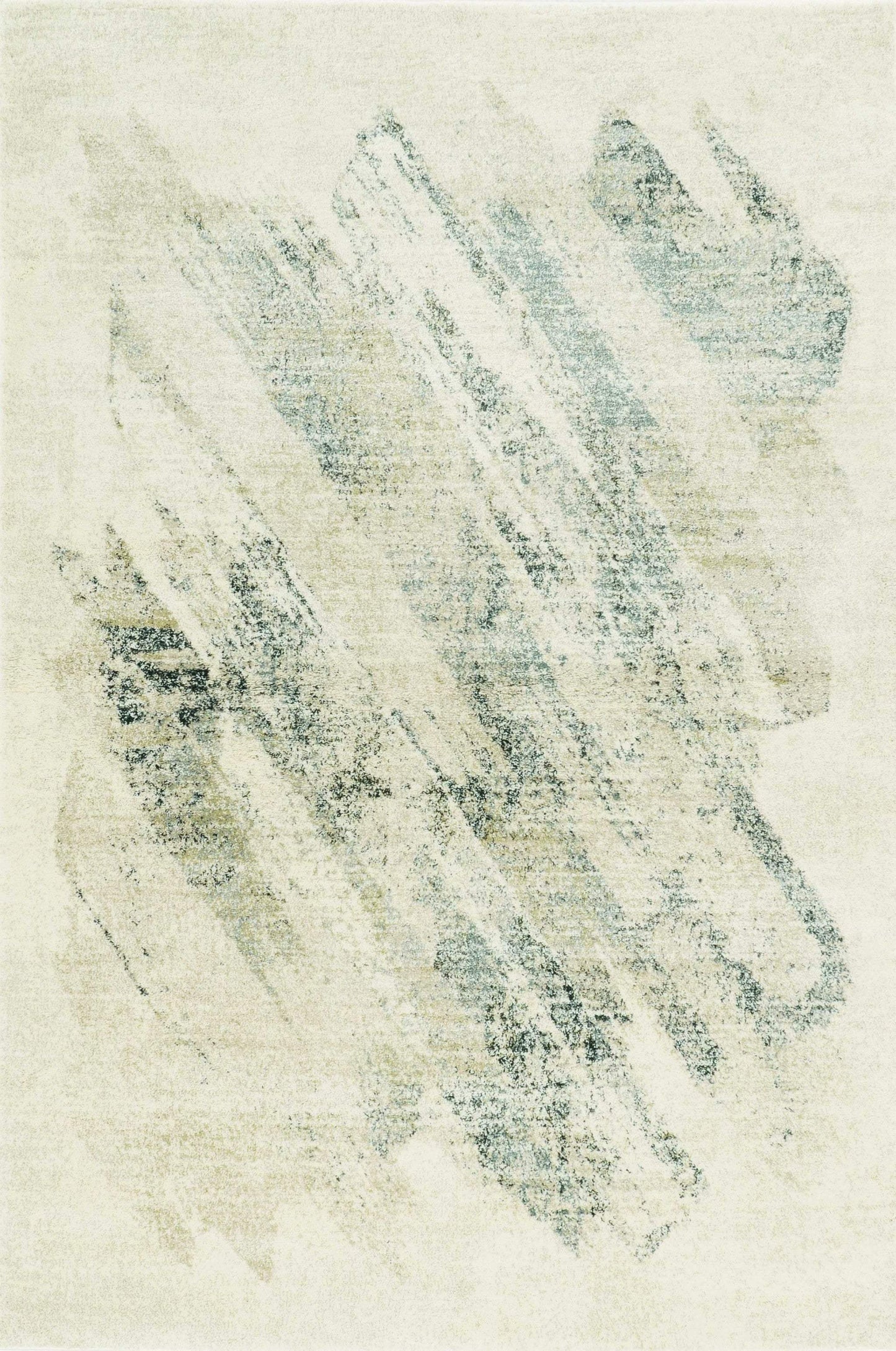 3' X 5' Gray and Ivory Abstract Worn Faded Area Rug - Homeroots - Flyclothing LLC