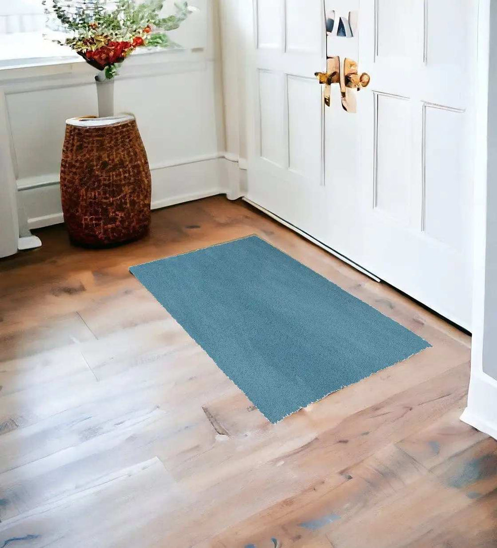 3' X 5' Highlighter Blue Plain Area Rug - Homeroots - Flyclothing LLC
