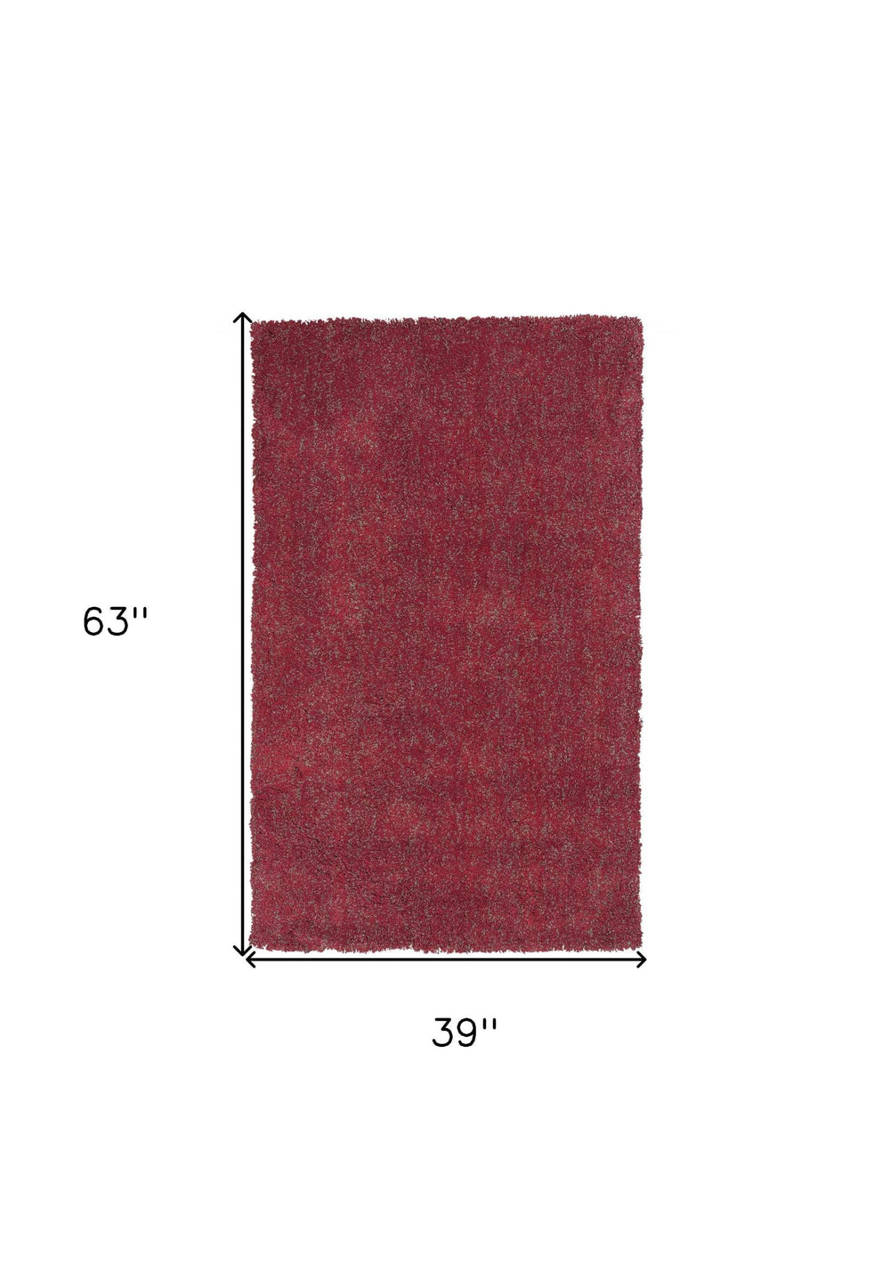 3' X 5' Red Heather Plain Area Rug - Homeroots - Flyclothing LLC