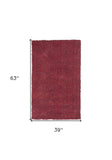 3' X 5' Red Heather Plain Area Rug - Homeroots - Flyclothing LLC