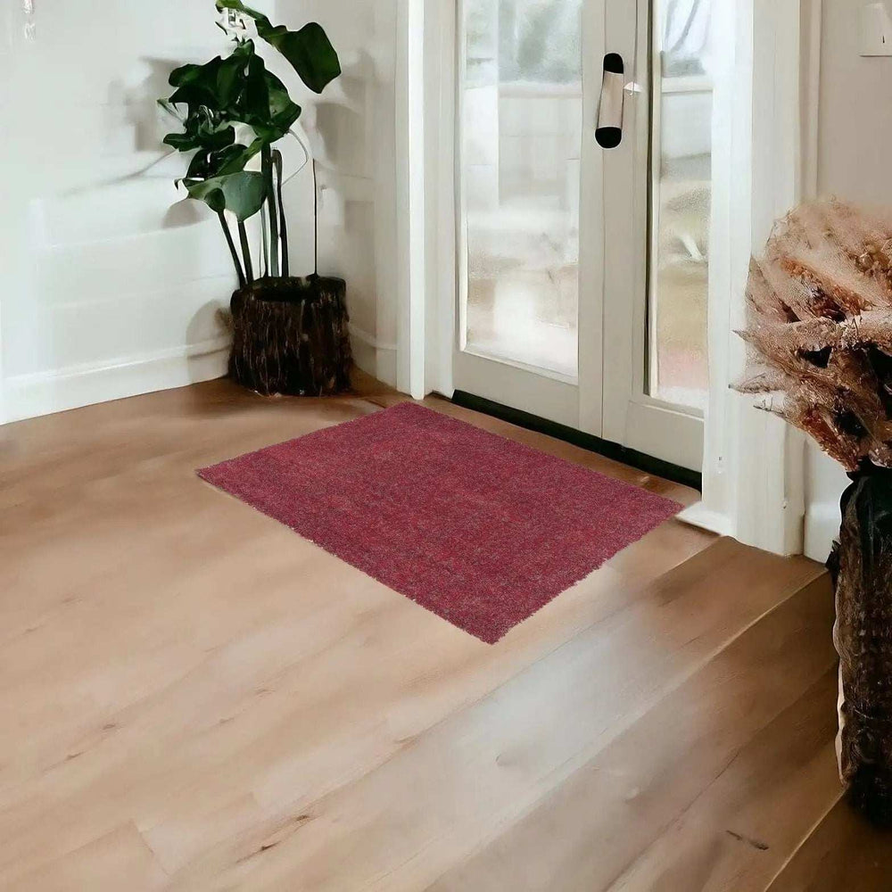 3' X 5' Red Heather Plain Area Rug - Homeroots - Flyclothing LLC